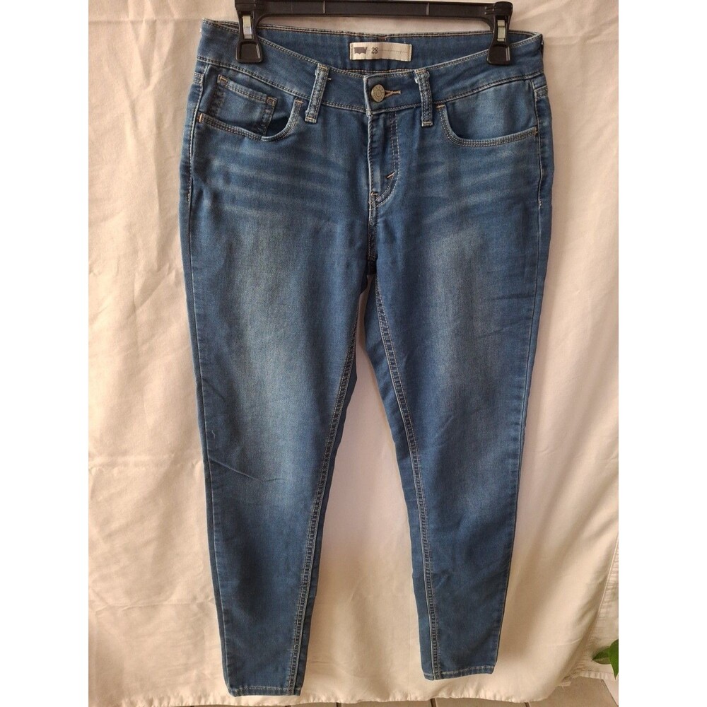LEVI STRAUSS Women's Blue Skinny Blue Jeans Size 28 (1528)